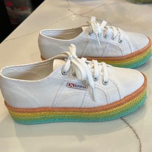 Superga Rainbow Platform Espadrilles  size 6.5